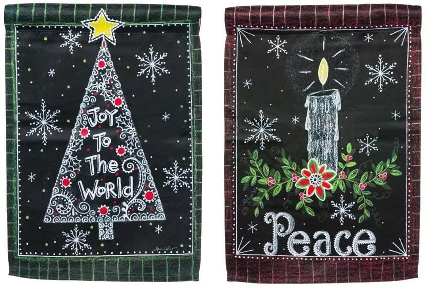 Peace Candle Christmas Garden Flag 2 Sided