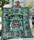 Philadelphia Eagles 90th Anniversary Lincoln Financial Field Stadium 1933 2023 Fleece Blanket Quilt