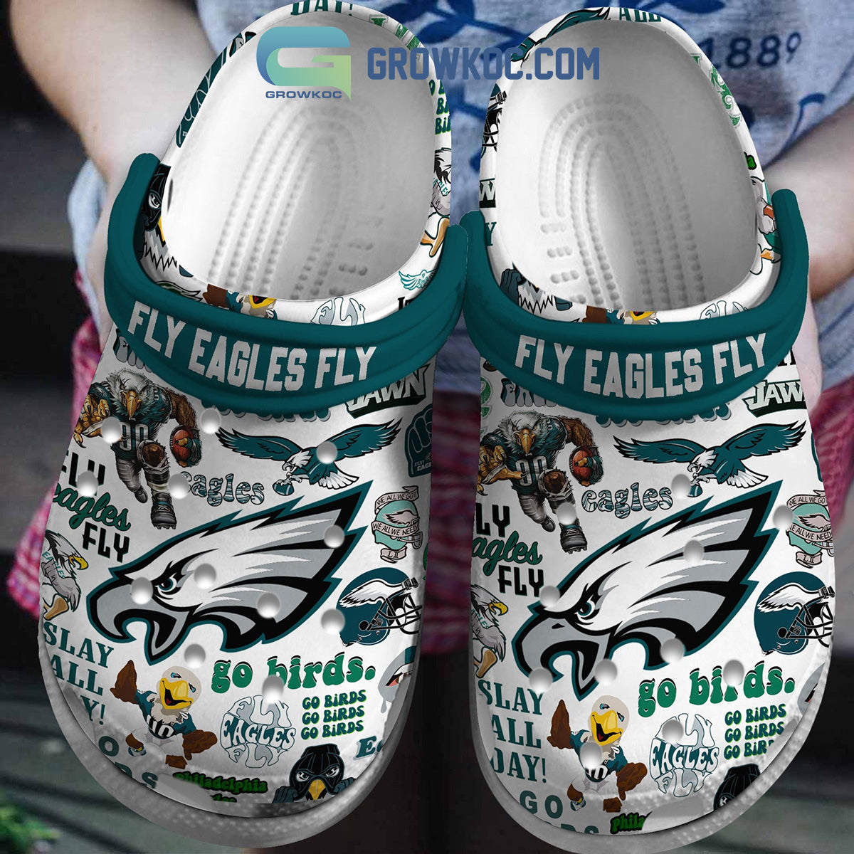 Philadelphia Eagles Fly Eagles Fly Go Birds Clogs Crocs