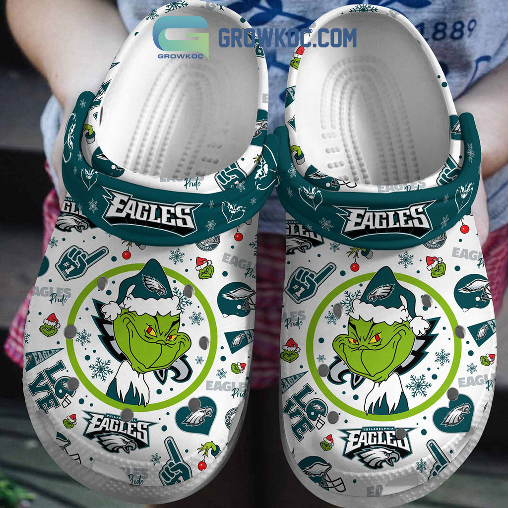 Philadelphia Eagles Grinch Christmas Clogs Crocs