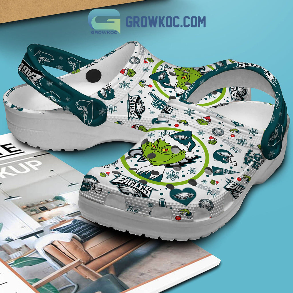 Philadelphia Eagles Grinch Christmas Clogs Crocs