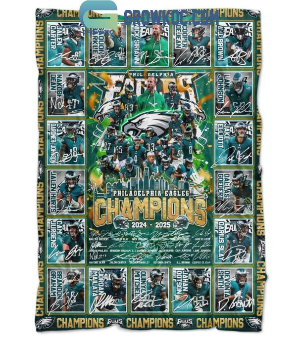 Philadelphia Eagles Super Bowl Champions 2025 Fleece Blanket Quilt