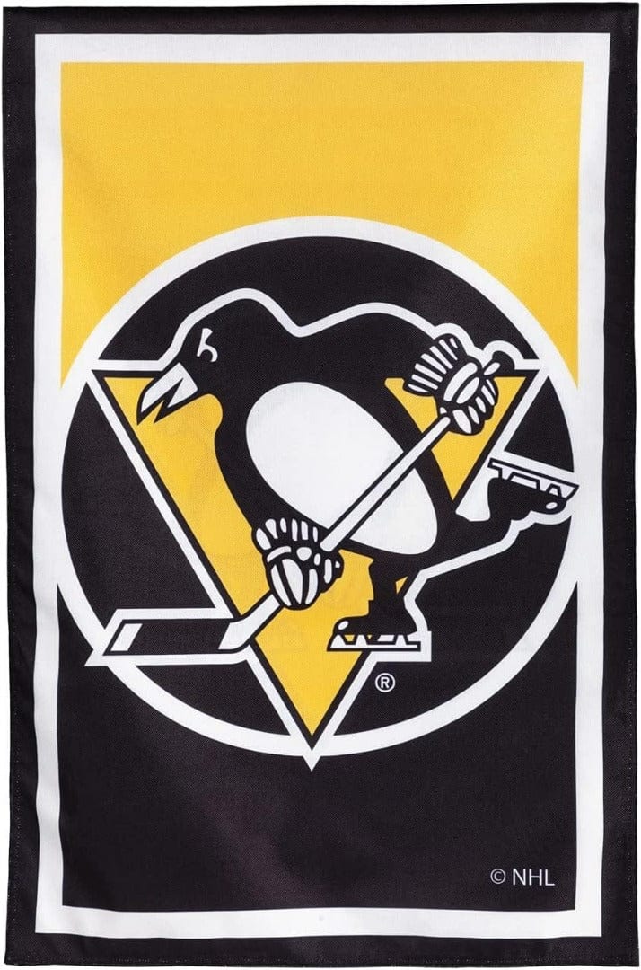 Pittsburgh Penguins Banner 2 Sided Burlap House Flag
