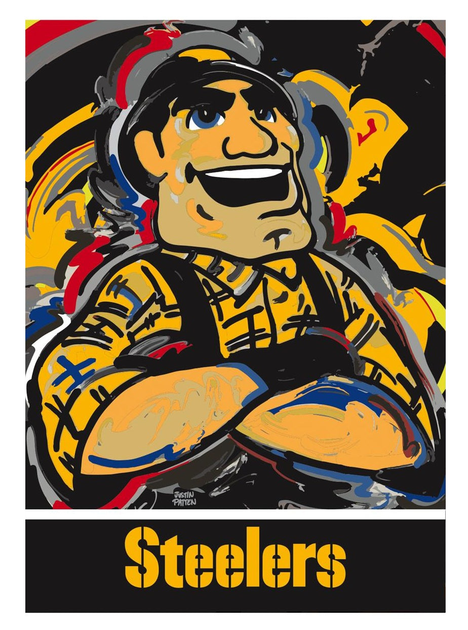Pittsburgh Steelers 2 Sided House Banner Justin Patten
