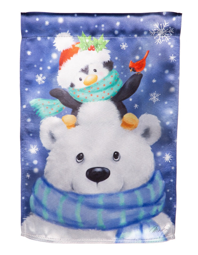 Polar Bear And Friends Winter Banner 2 Sided