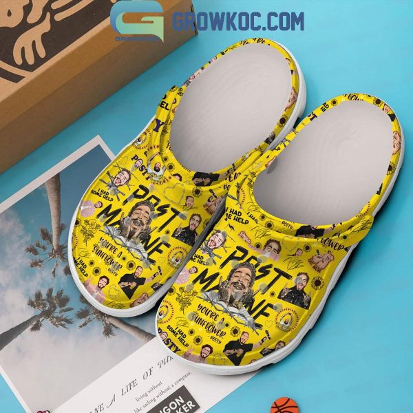 Post Malone You're A Sunflower Crocs Clogs Yellow