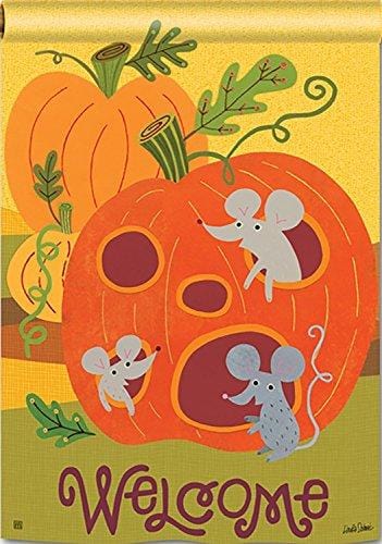 Pumpkin Critters Flag 2 Sided Welcome House Banner