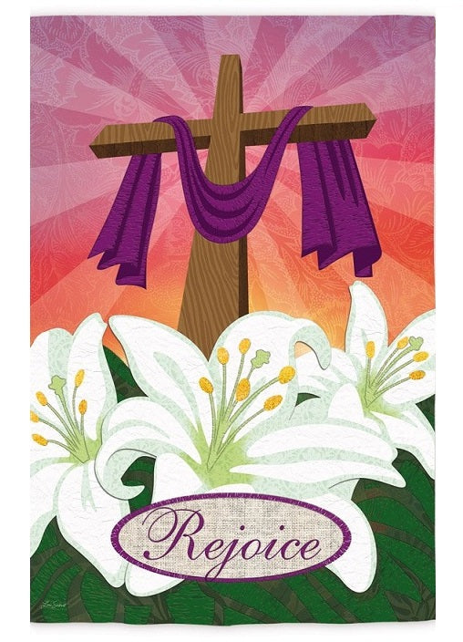 Rejoice 2 Sided Easter Garden Flag
