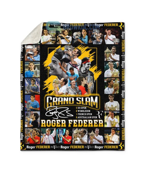 Roger Federer 20 Grand Slam Legend Fleece Blanket Quilt