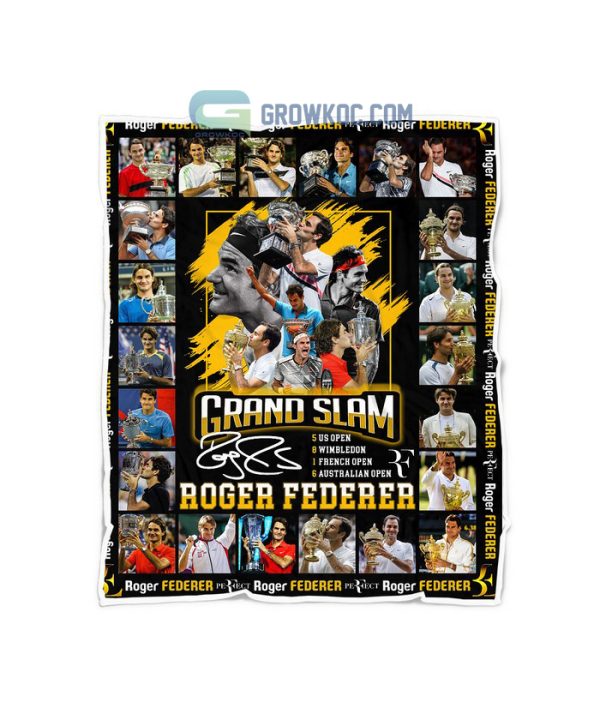 Roger Federer 20 Grand Slam Legend Fleece Blanket Quilt