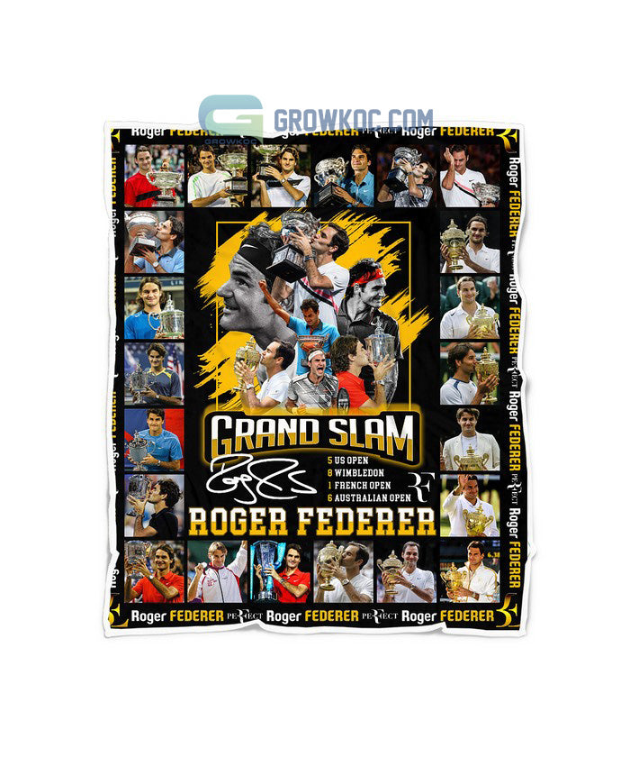 Roger Federer 20 Grand Slam Legend Fleece Blanket Quilt