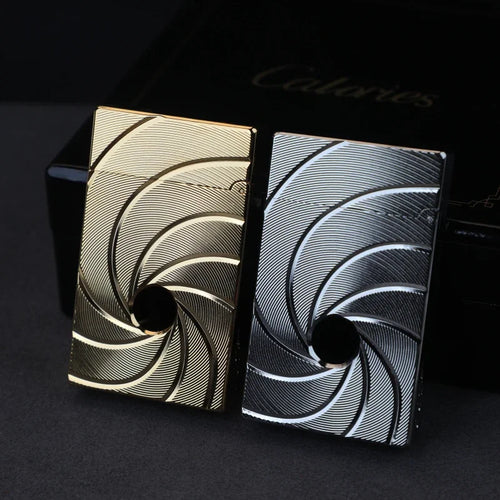 2026 New Unique High-End Atmospheric Brass Grinding Wheel Ignition Lighter with Butane Gas Side Rub Ignition High-End Men's Gift