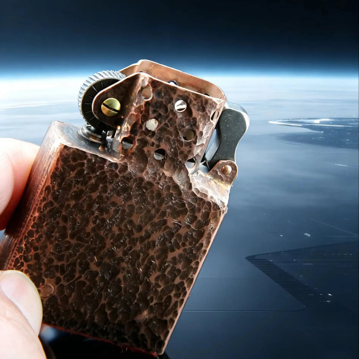 Hand Forged Red Copper Lighter Insert for Regular Zippo Hammered Texture Kerosenes Liner Core Flint Lighter Internal Insert