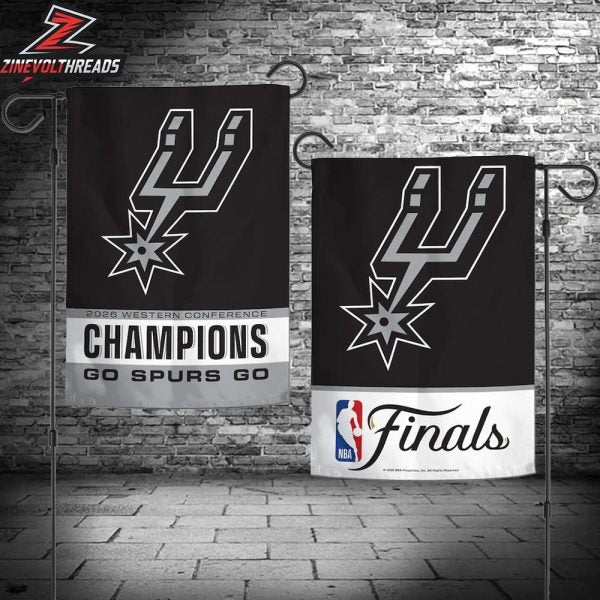 San Antonio Spurs 2026 NBA Western Conference Champions Double-Sided Garden House Flag