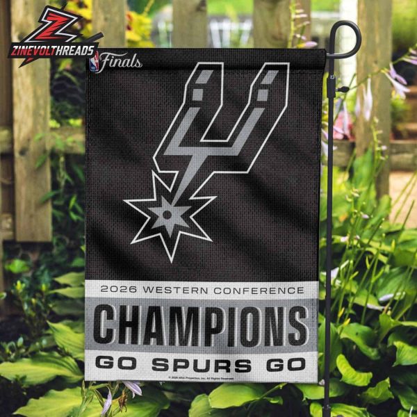 San Antonio Spurs 2026 NBA Western Conference Champions Go Spurs Go Vertical Double Sided Garden House Flag