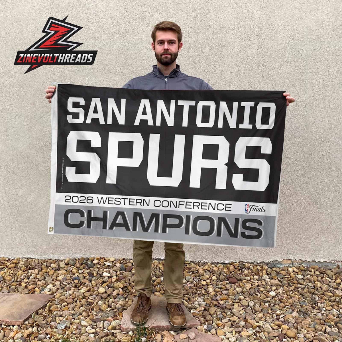 San Antonio Spurs NBA 2026 Western Conference Champions Double-Sided Garden House Flag