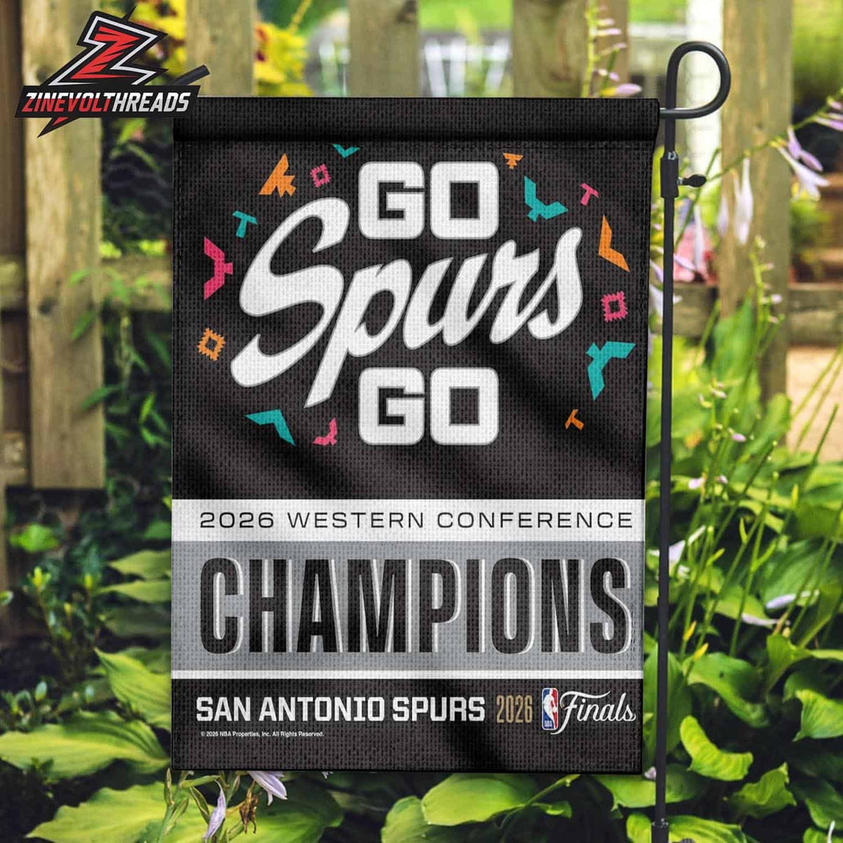 San Antonio Spurs NBA Western Conference Champions Season 2025-26 Double-Sided Garden House Flag