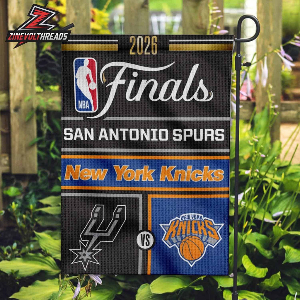 San Antonio Spurs Versus New York Knicks 2026 NBA Finals Matchup Double Sided Garden House Flag