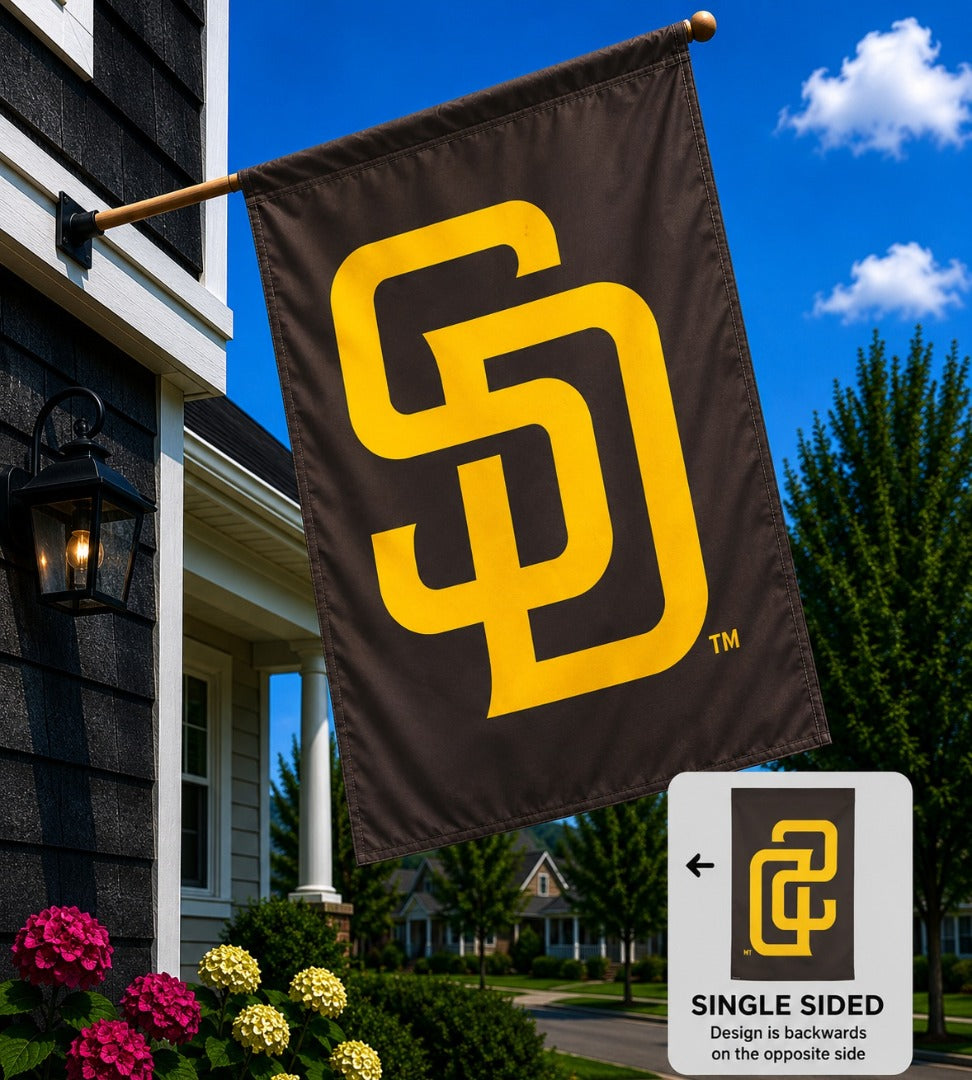 San Diego Padres Flag SD Logo Vertical House Banner
