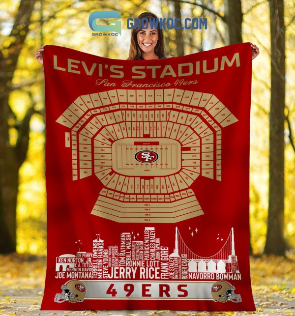San Francisco 49ers Levi's Stadium Legends Fleece Blanket Quilt