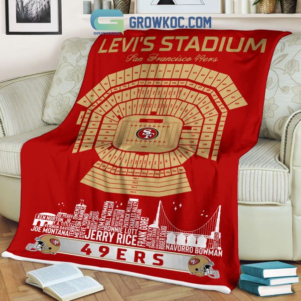 San Francisco 49ers Levi's Stadium Legends Fleece Blanket Quilt