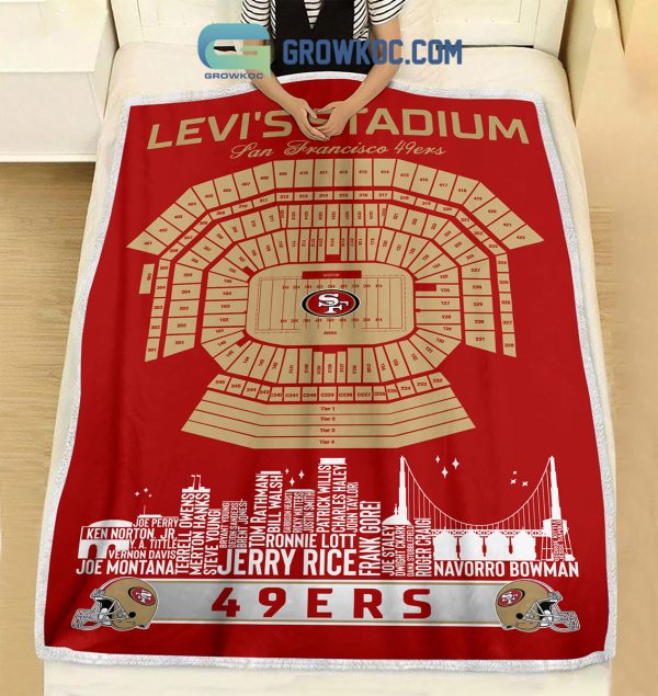 San Francisco 49ers Levi's Stadium Legends Fleece Blanket Quilt