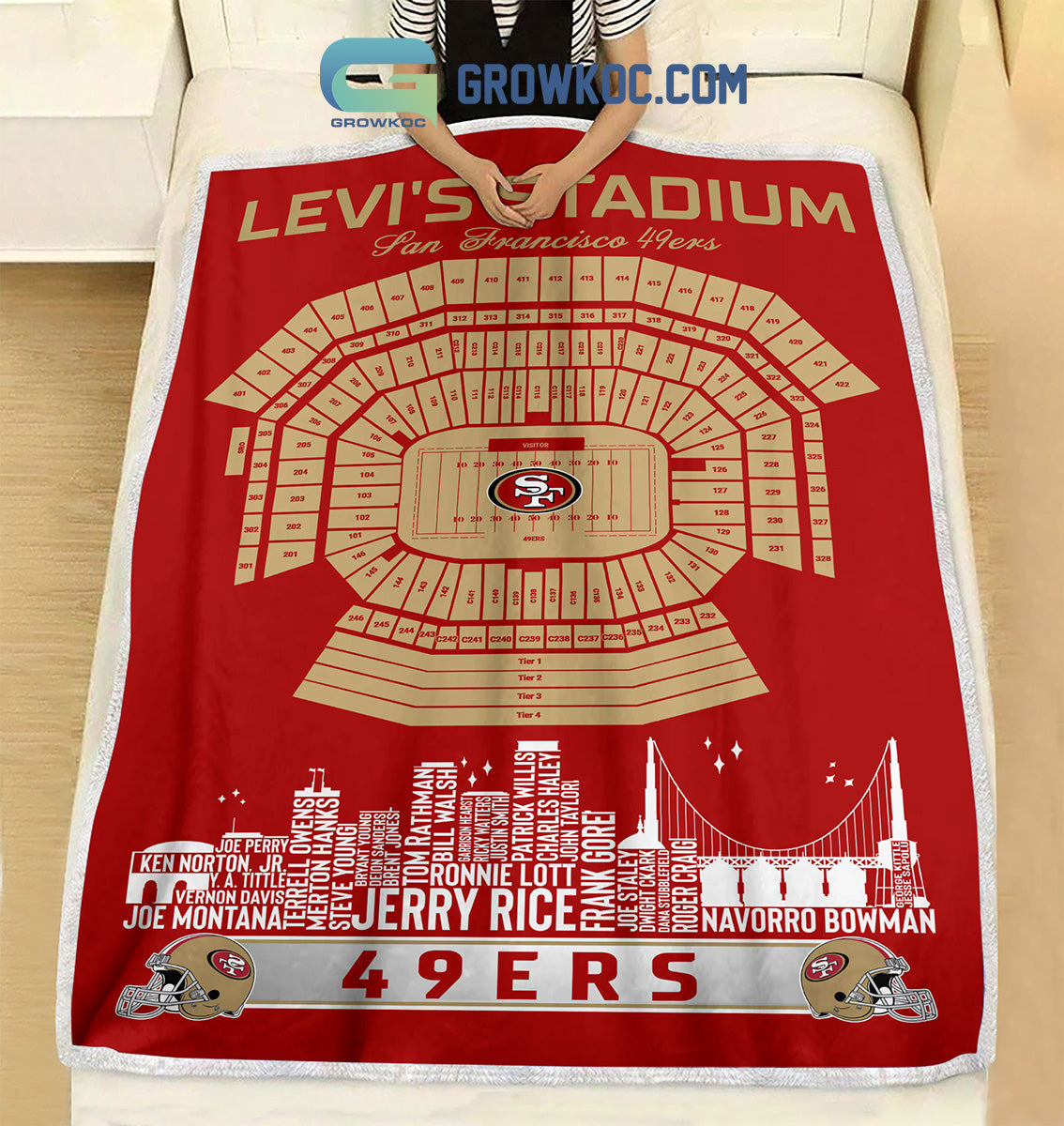 San Francisco 49ers Levi's Stadium Legends Fleece Blanket Quilt