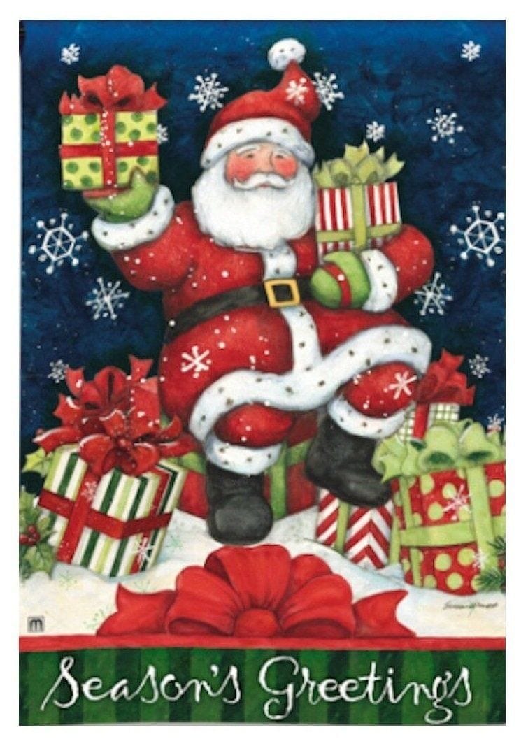 Santa's Gifts Flag 2 Sided Christmas Banner