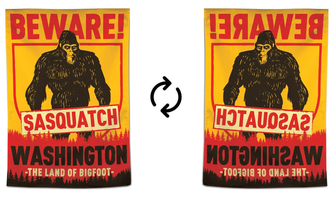 Sasquatch Banner Washington The Land of Bigfoot House Flag