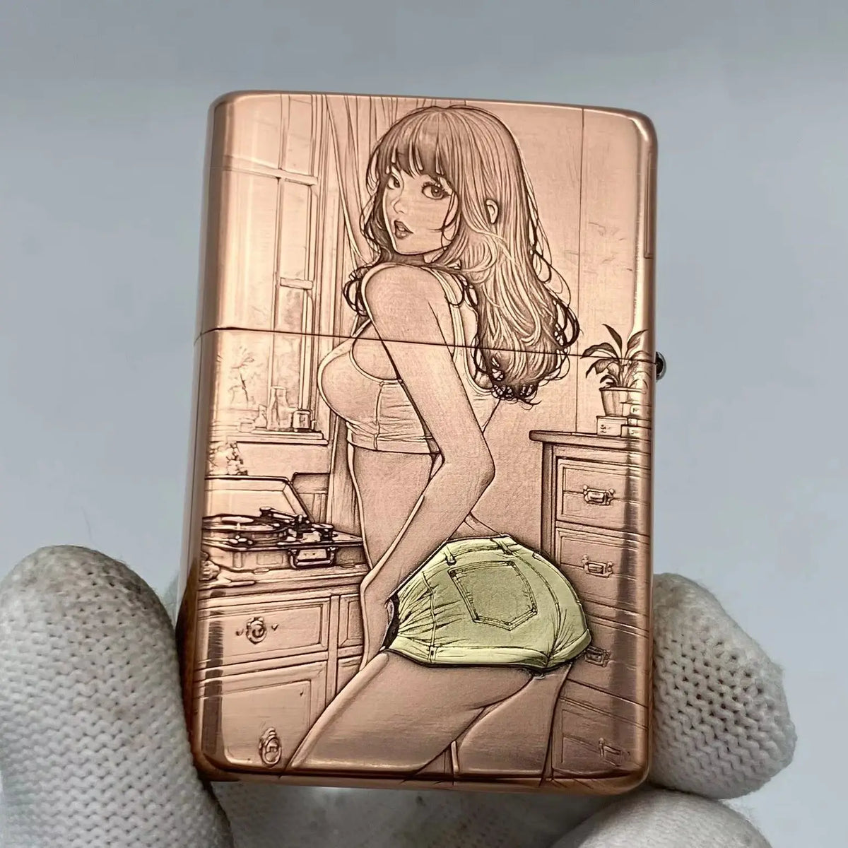 Genuine Zorro 902S Armor kerosenes Lighter 3D Embossed Beauty Inlay Red White Brass Refillable Windproof petrol Lighter Colle