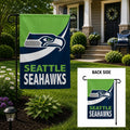Seattle Seahawks 2 Sided Burlap Garden Flag Logo