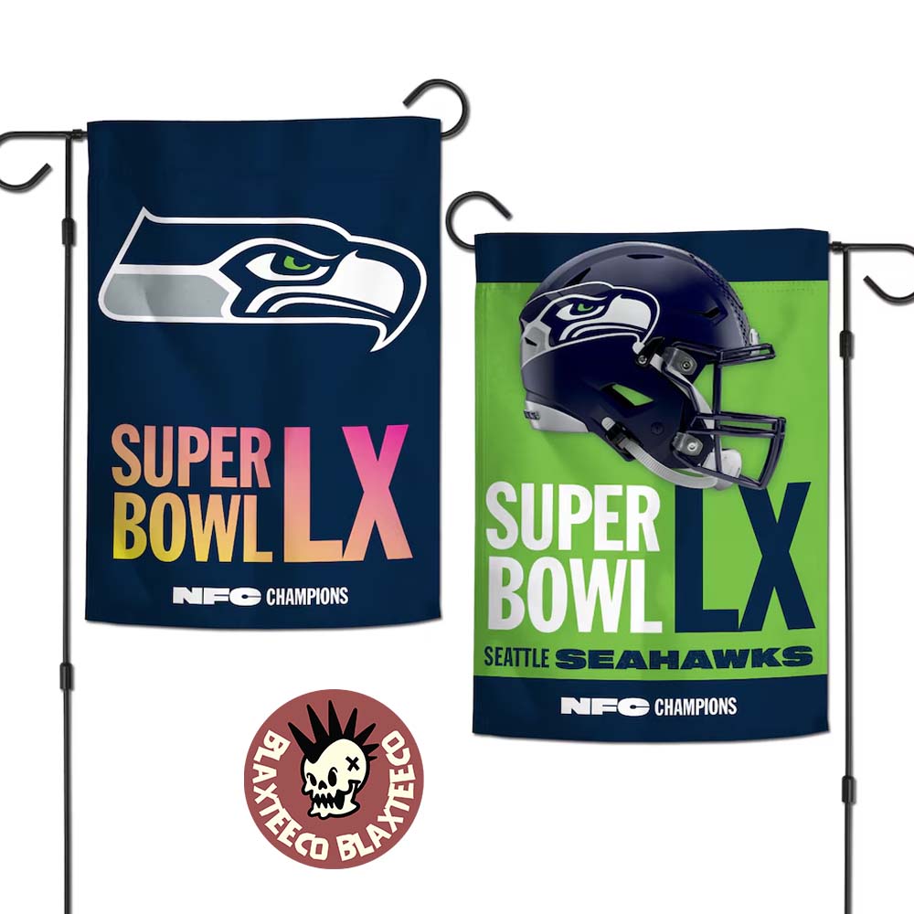Seattle Seahawks 2025 NFC Champions Double Sided Garden Flag
