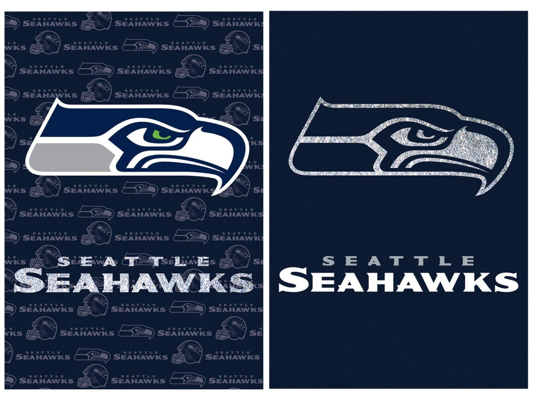 Seattle Seahawks Flag 2 Sided Glitter Logo House Banner