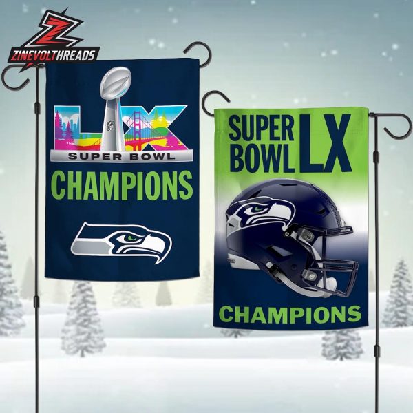 Seattle Seahawks Super Bowl LX Champions Double-Sided Garden House Flag