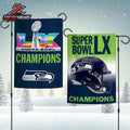 Seattle Seahawks Super Bowl LX Champions Double-Sided Garden House Flag