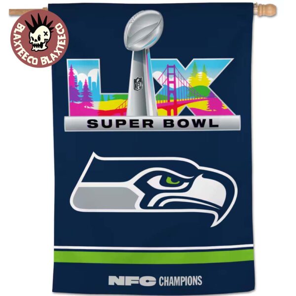 Seattle Seahawks WinCraft 2025 NFC Champions Double Sided House Flag