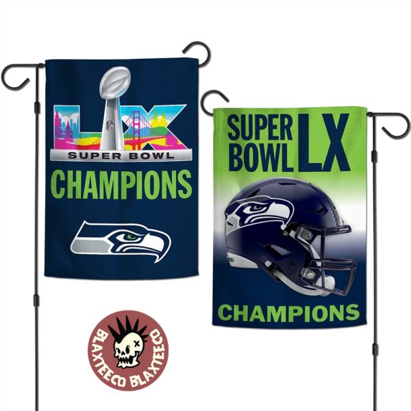 Seattle Seahawks WinCraft Super Bowl LX Champions Double-Sided Garden House Flag