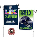 Seattle Seahawks WinCraft Super Bowl LX Champions Double-Sided Garden House Flag