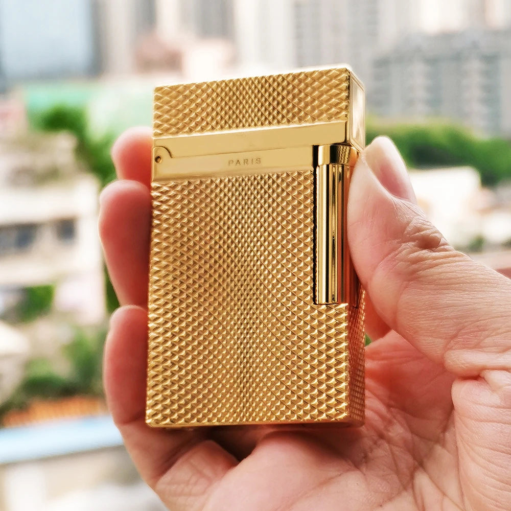 2026 Luxury Branded Metal Cigarette Gas Lighter Space Distortion Pattern Smoking Gadgets Tobacco Tools Man Birthday Gift