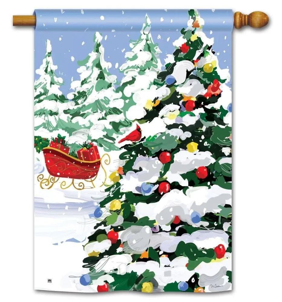 Sleigh Stop Flag 2 Sided Christmas Banner