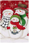 Snow Family Winter Banner 2 Sided Textured House Flag