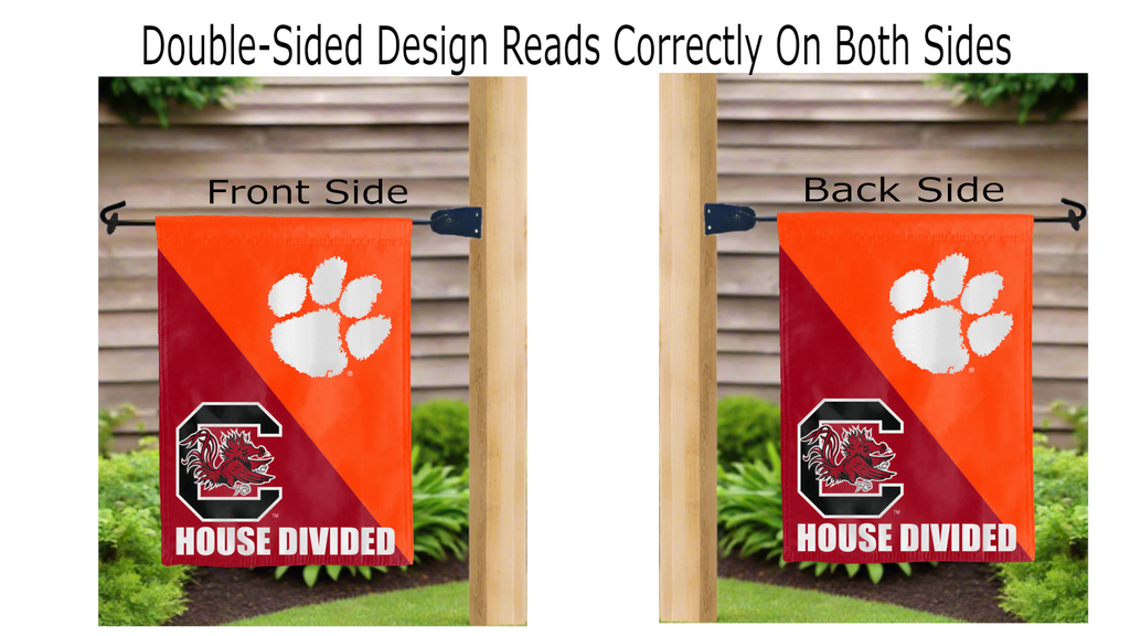 University of South Carolina - Clemson University House Divided Garden Flag