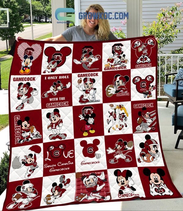 South Carolina Gamecocks NCAA Mickey Disney Fleece Blanket Quilt