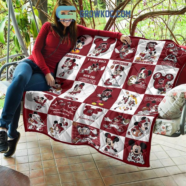 South Carolina Gamecocks NCAA Mickey Disney Fleece Blanket Quilt
