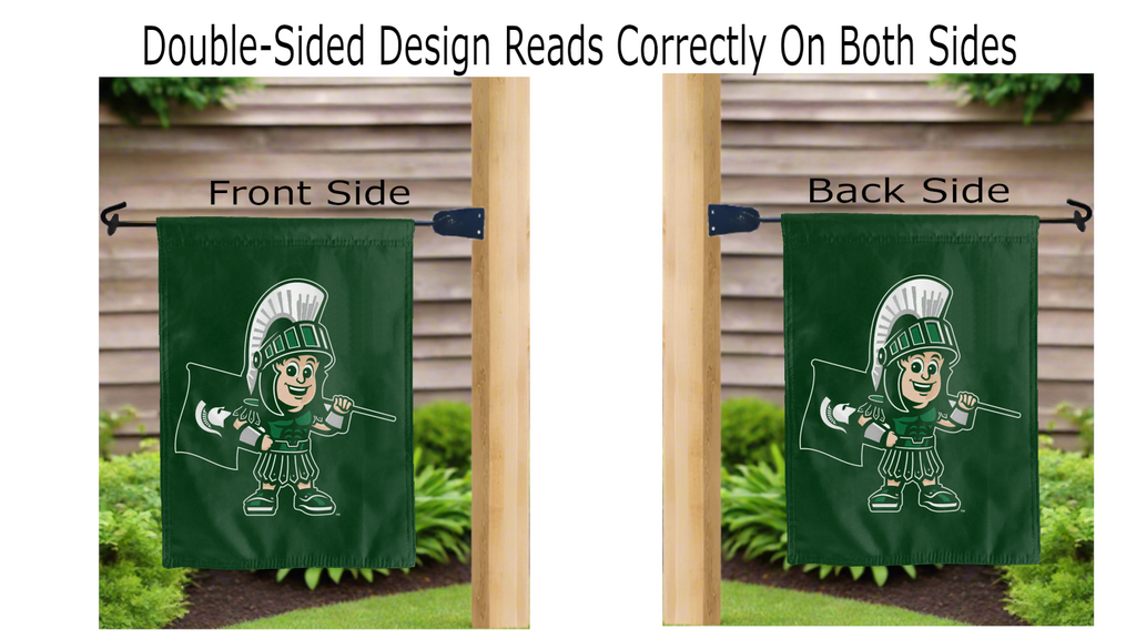 13x18 Michigan State Sparty Spartan Double Sided Garden Flag
