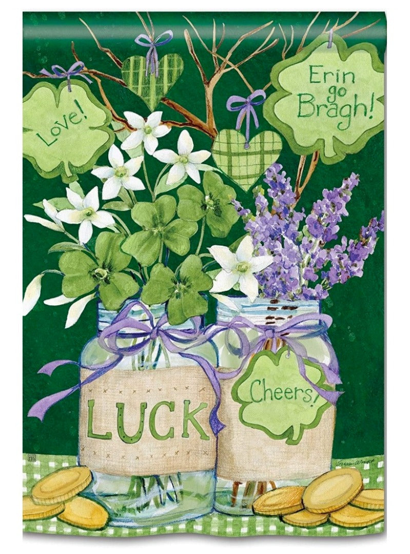 St Patrick Lucky Shamrocks Banner