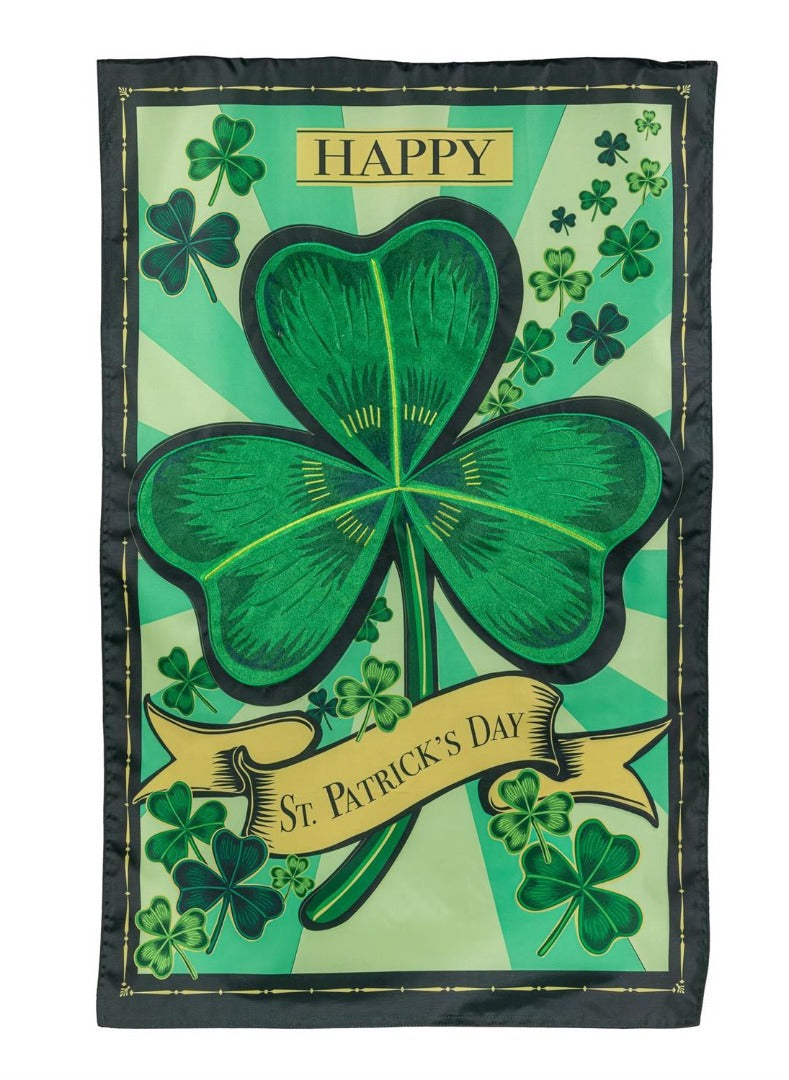 St Patrick's Day Shamrock 2 Sided Banner