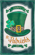 St Patrick's Day Top Hat Garden Flag 2 Sided Applique