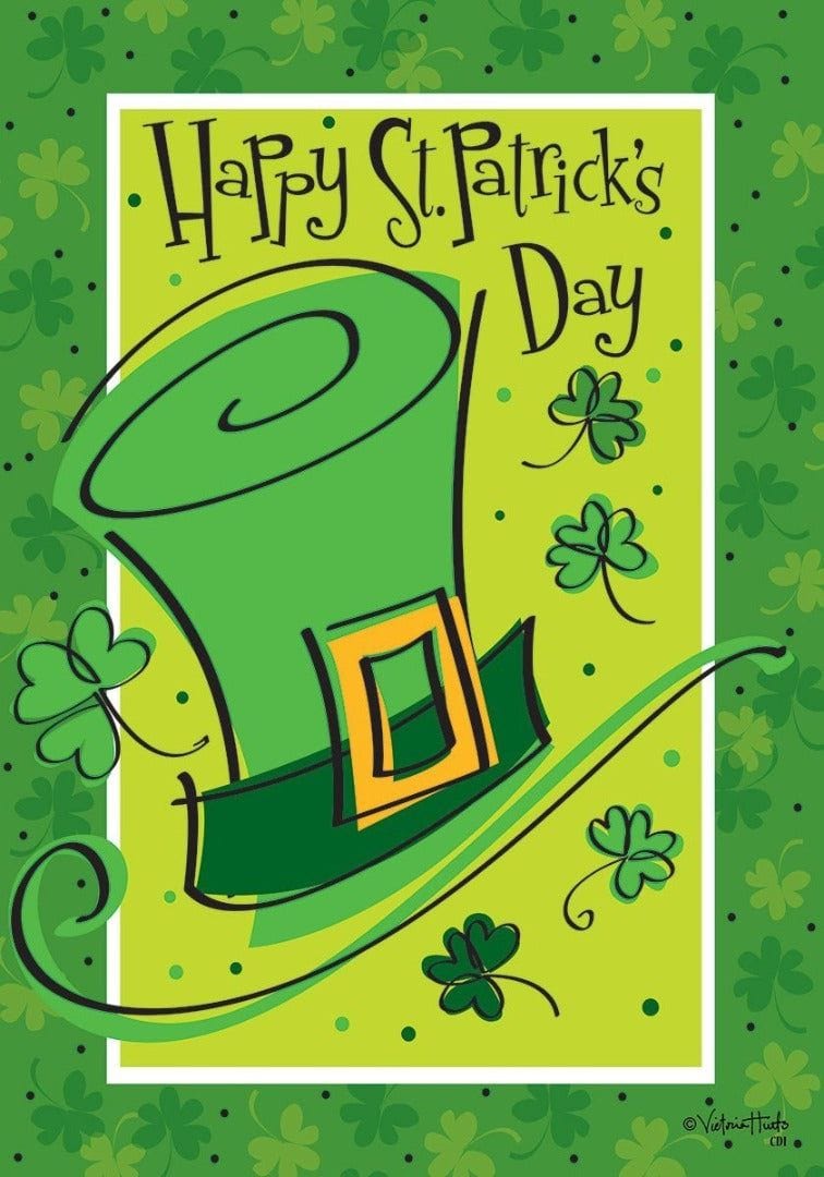 St Patricks Leprechaun Hat Flag 2 Sided House Banner