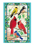 Stained Glass Songbirds 2 Sided Garden